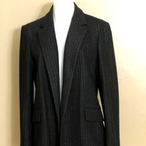 NWOT Theory Sedeia LSK Melbourne Pinstripe Open Front Blazer Sz 10